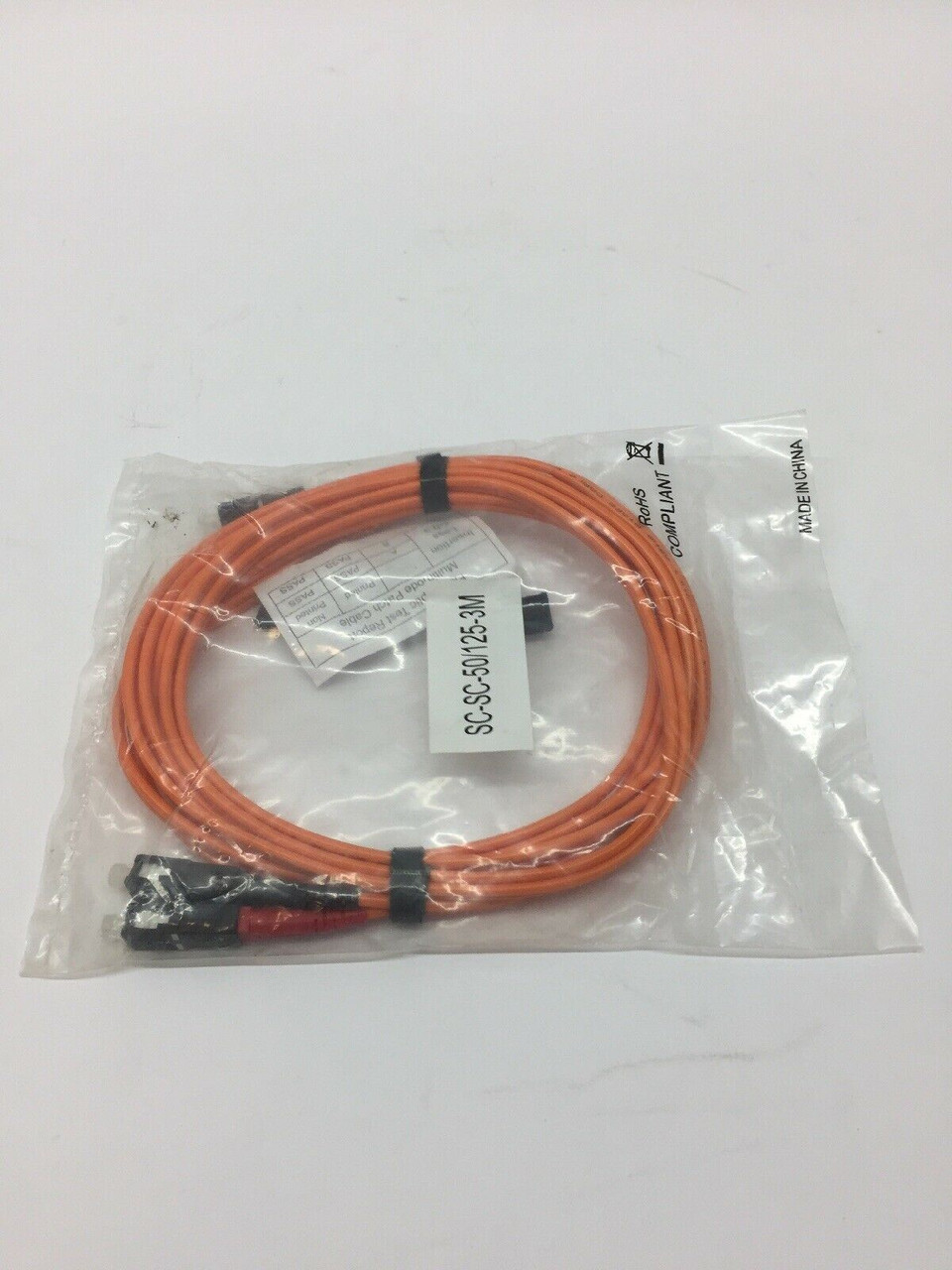 Fiber Optic Multimode Patch Cable E222963 SC-SC-50/125-3M Orange