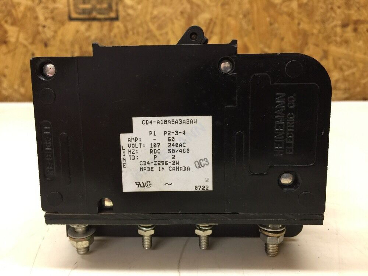 Circuit Breaker CD4-Z296-2W Heinemann Electric 107-240VAC 60A 50/400Hz