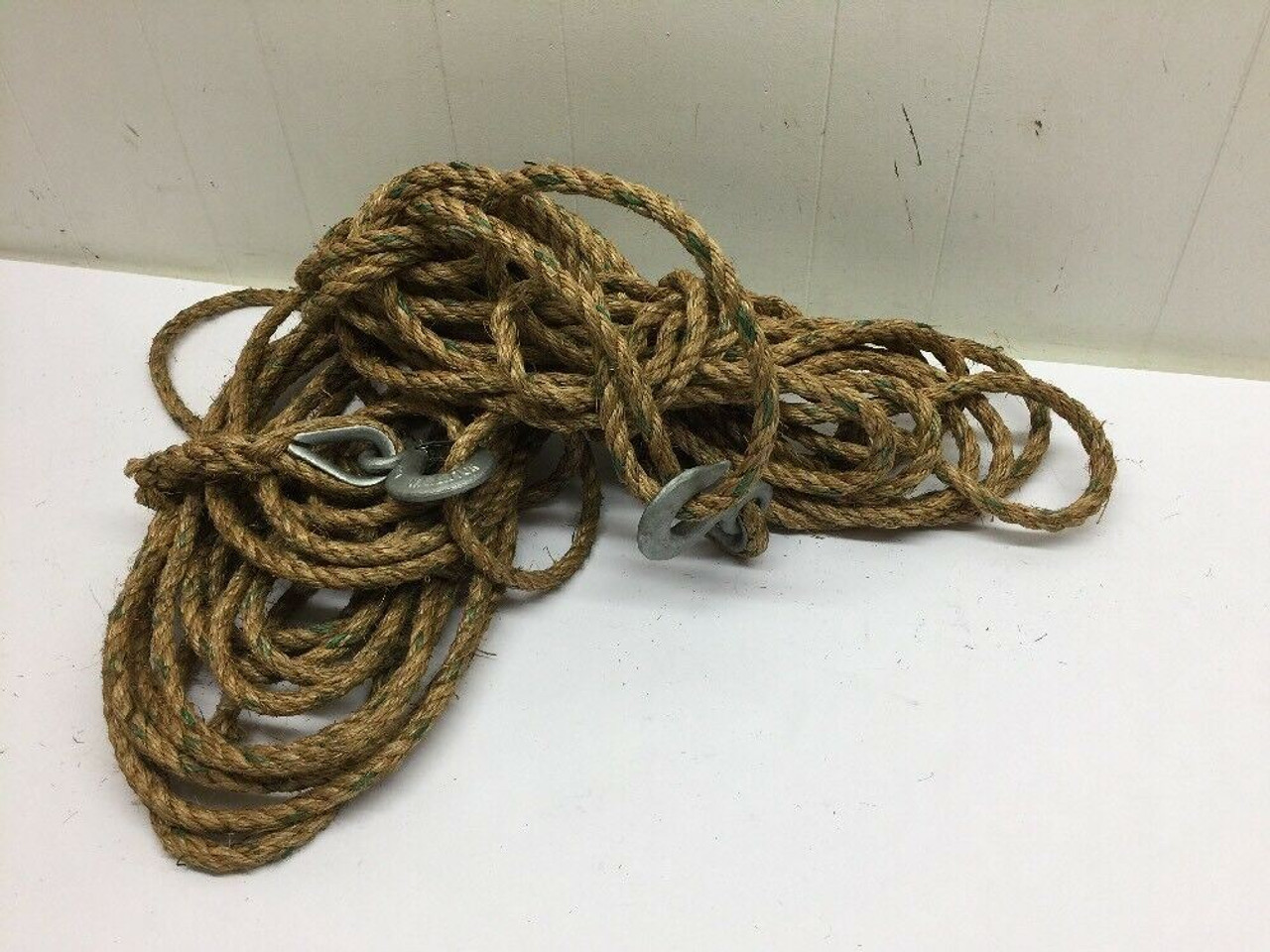 50 ft. Synthetic Fiber Rope With Hook WLL 1-Ton 1/2" Lot of 2