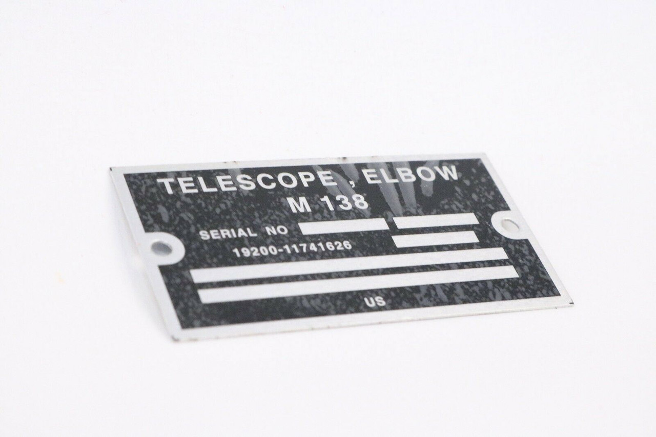 M138 Telescope Elbow ID Identification Plate 10549270