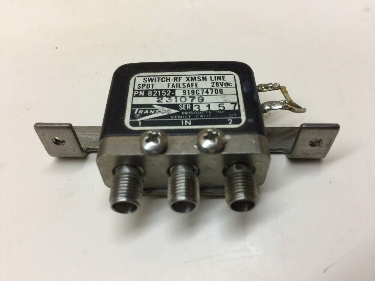 RF Coaxial Switch 231079 Transco XMSN Line SPDT Failsafe