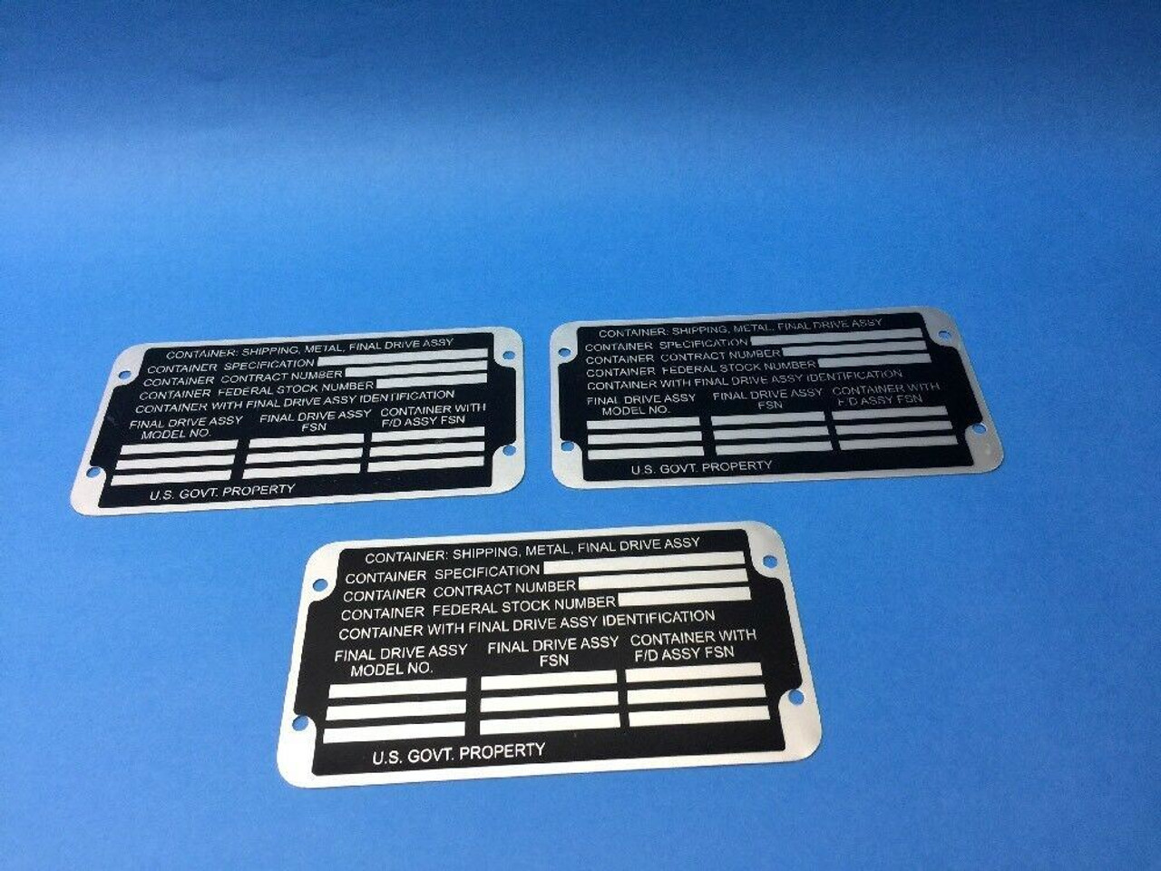 Identification Plate 8355721 Vehicle Lot of 3