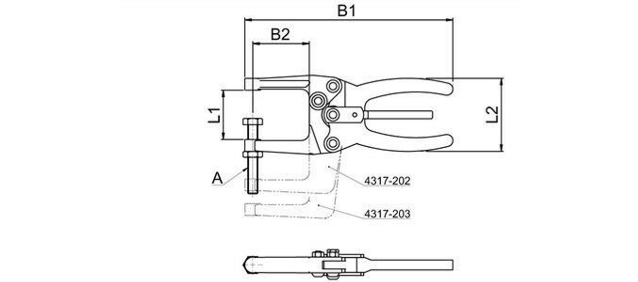 Plier Clamp with Two Adjusting Bolts 4317-201 (WDS 4317) WDS Component Parts