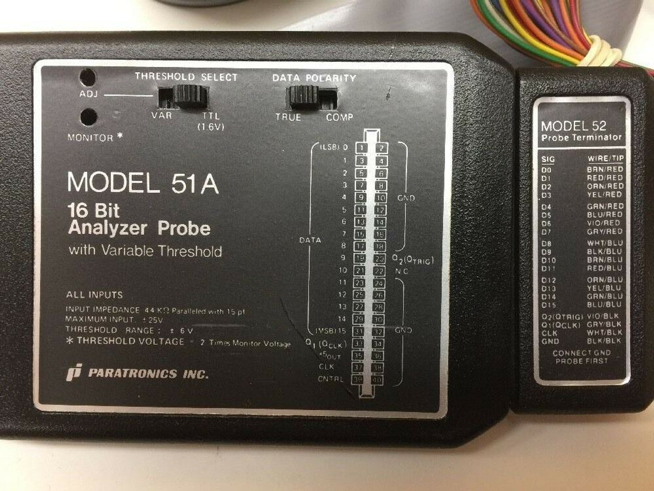 Nicolet 51A 16 Bit Analyzer Probe with Variable Threshold / 52 Probe Terminator 