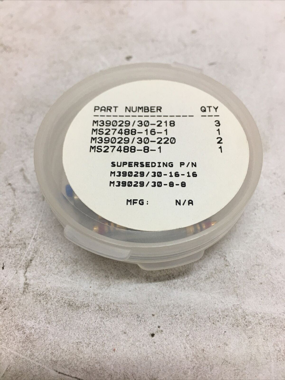 Military SpecificationM39029/30-220 Electrical Contacts