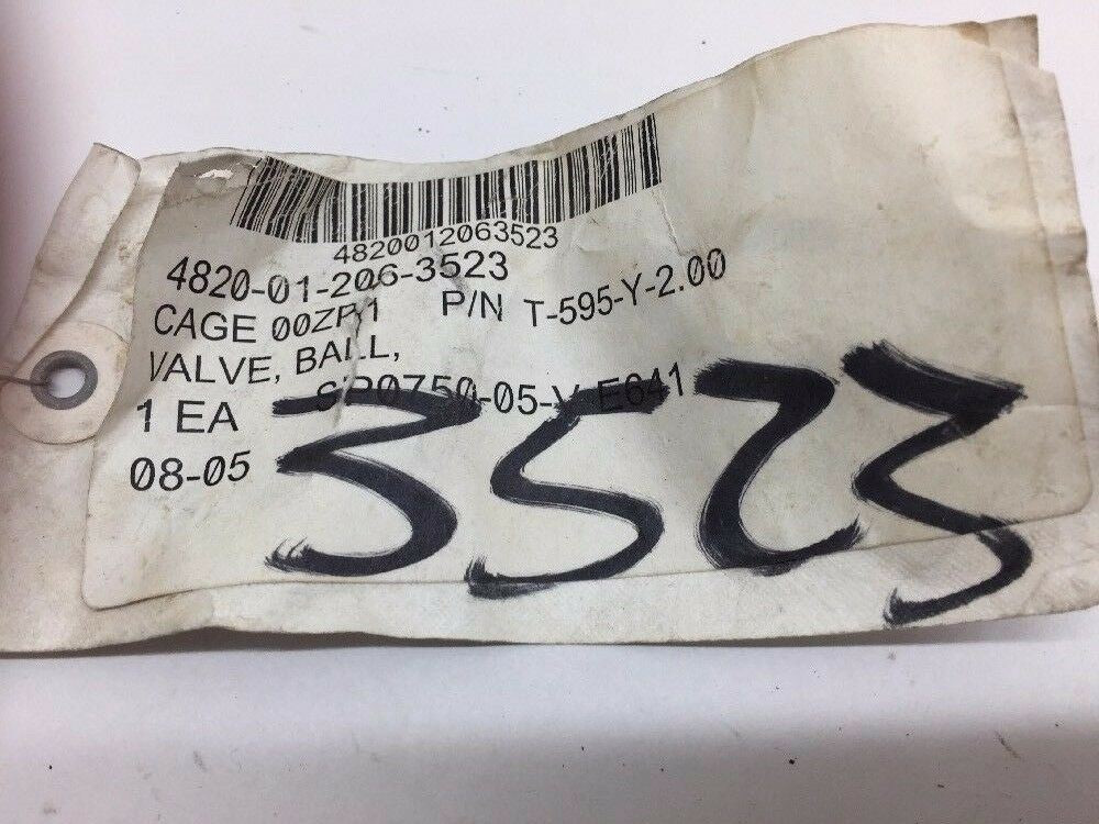 Ball Valve T595Y2.00 Ferguson Aircraft Fire Truck A/332P19A For Sale