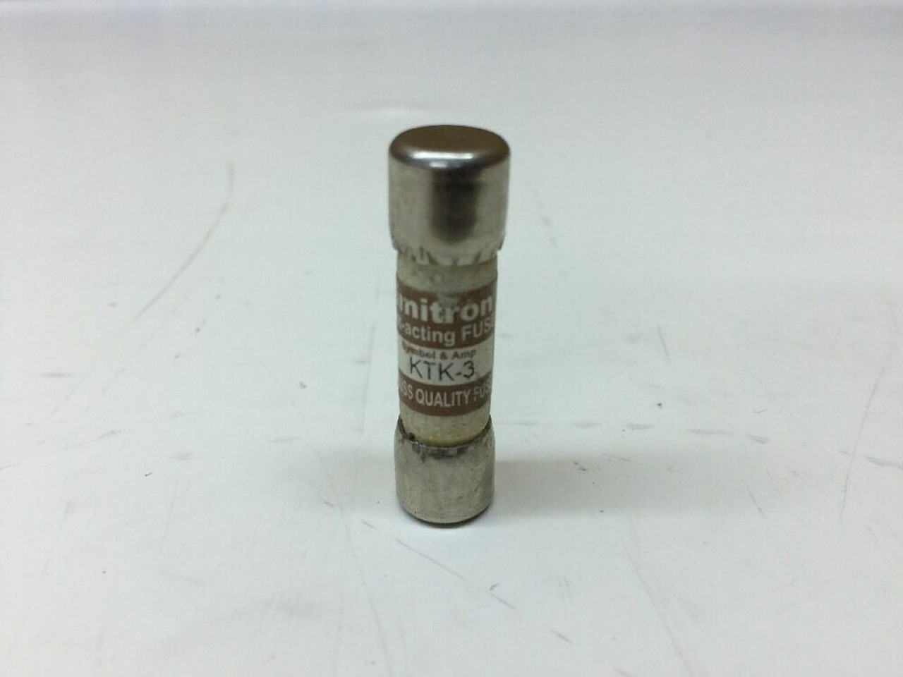 Fuse Cartridge KTK-3 Revere Electric Supply Tube Type Opaque Body 