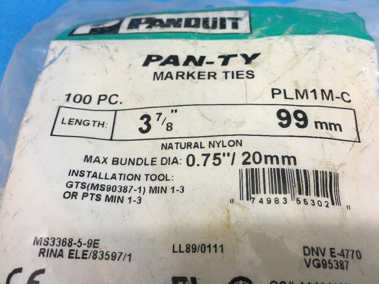 Electrical Component Tiedown Strap PLM1M-C Panduit Lot of 100