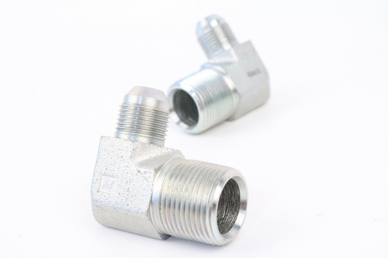 2x Steel Pipe Fitting Adapter Male 90 Degree Angle 5/8" - 1"