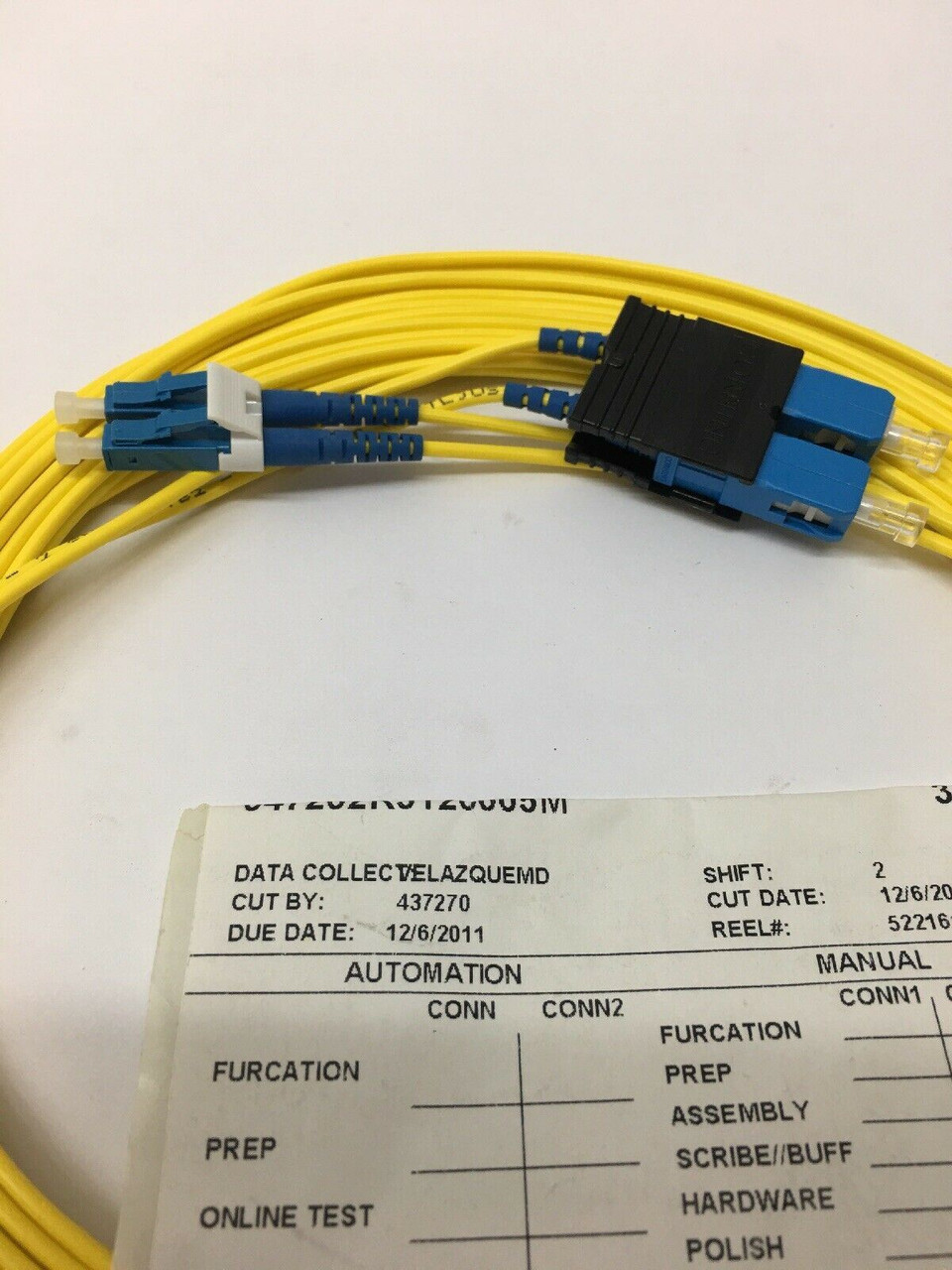 Corning Cable Systems 5-Meter Fiber Optic Cable Assembly - Yellow