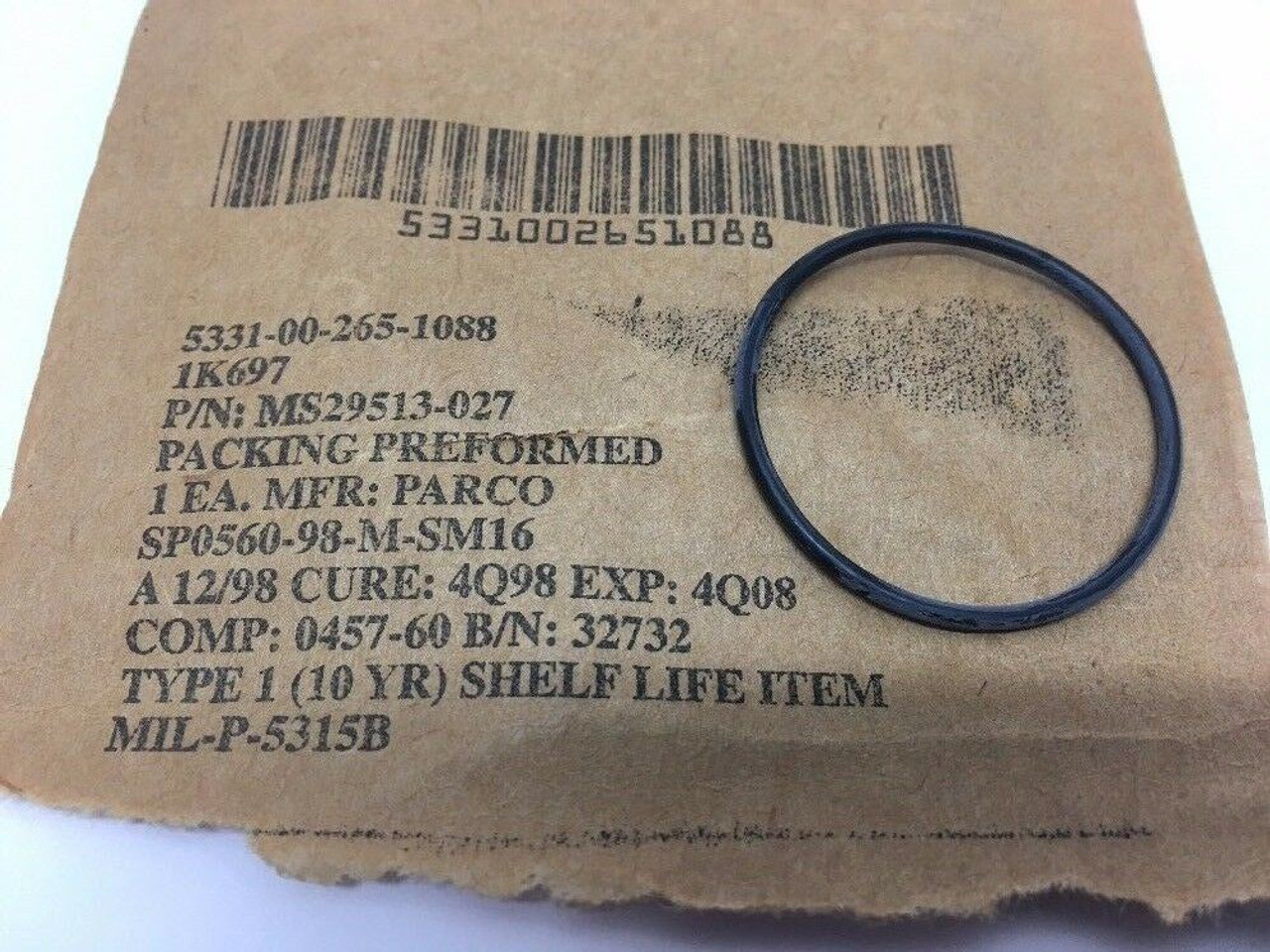 Preformed Packing O-Ring MS29513-027 Parco Lot of 2