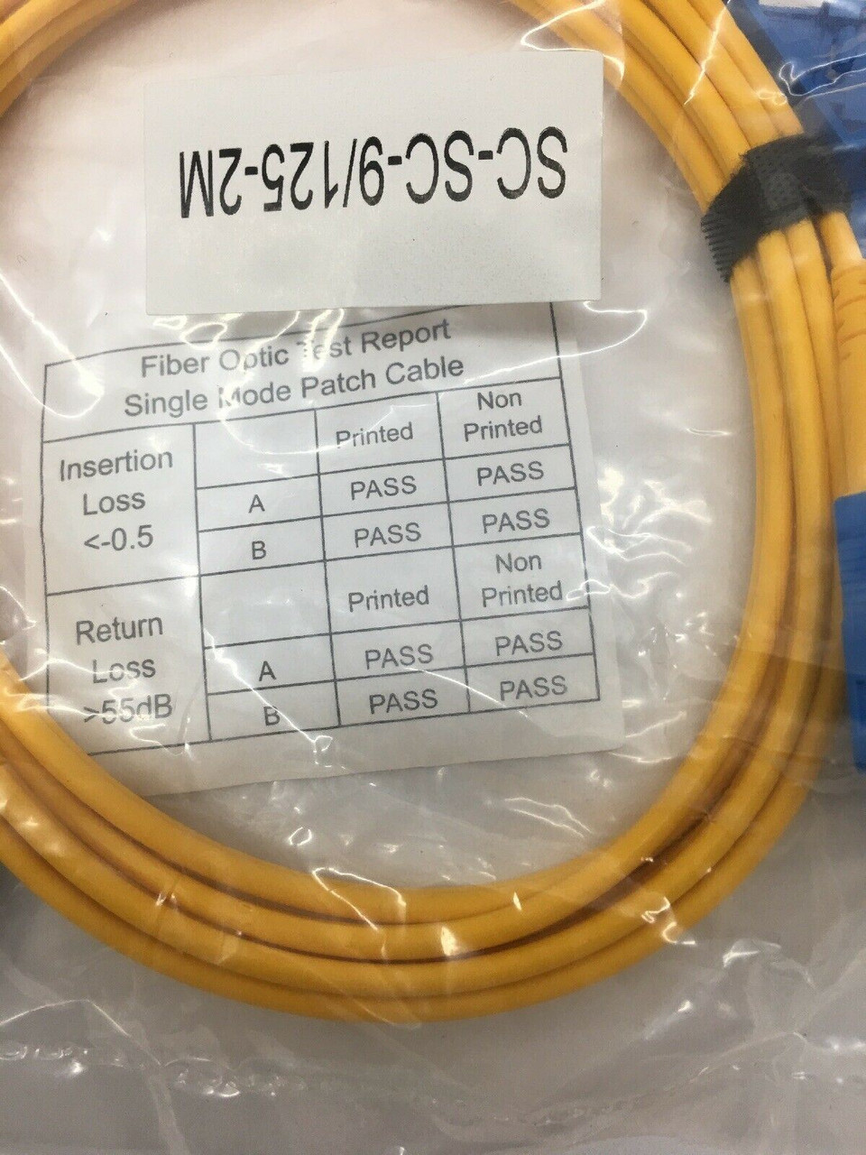 2-Meter Fiber Optic Patch Cable SC-SC-9/125-2M Single-Mode