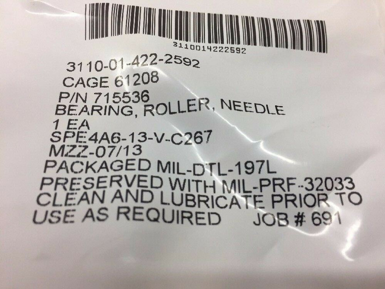 Needle Roller Bearing (100 Each) 715536 Twin Disc Recovery Vehicle M51/M74/M88