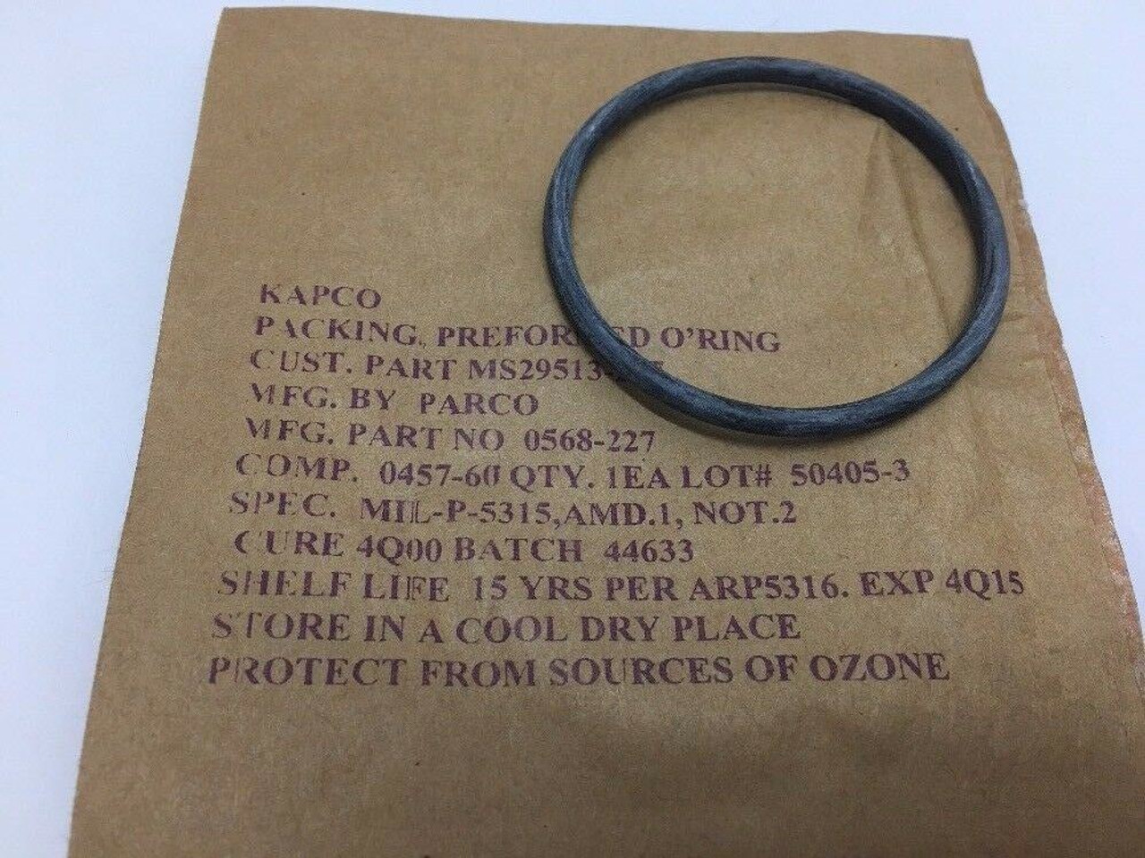Preformed Packing O-Ring MS29513-227 Parco Lot of 3