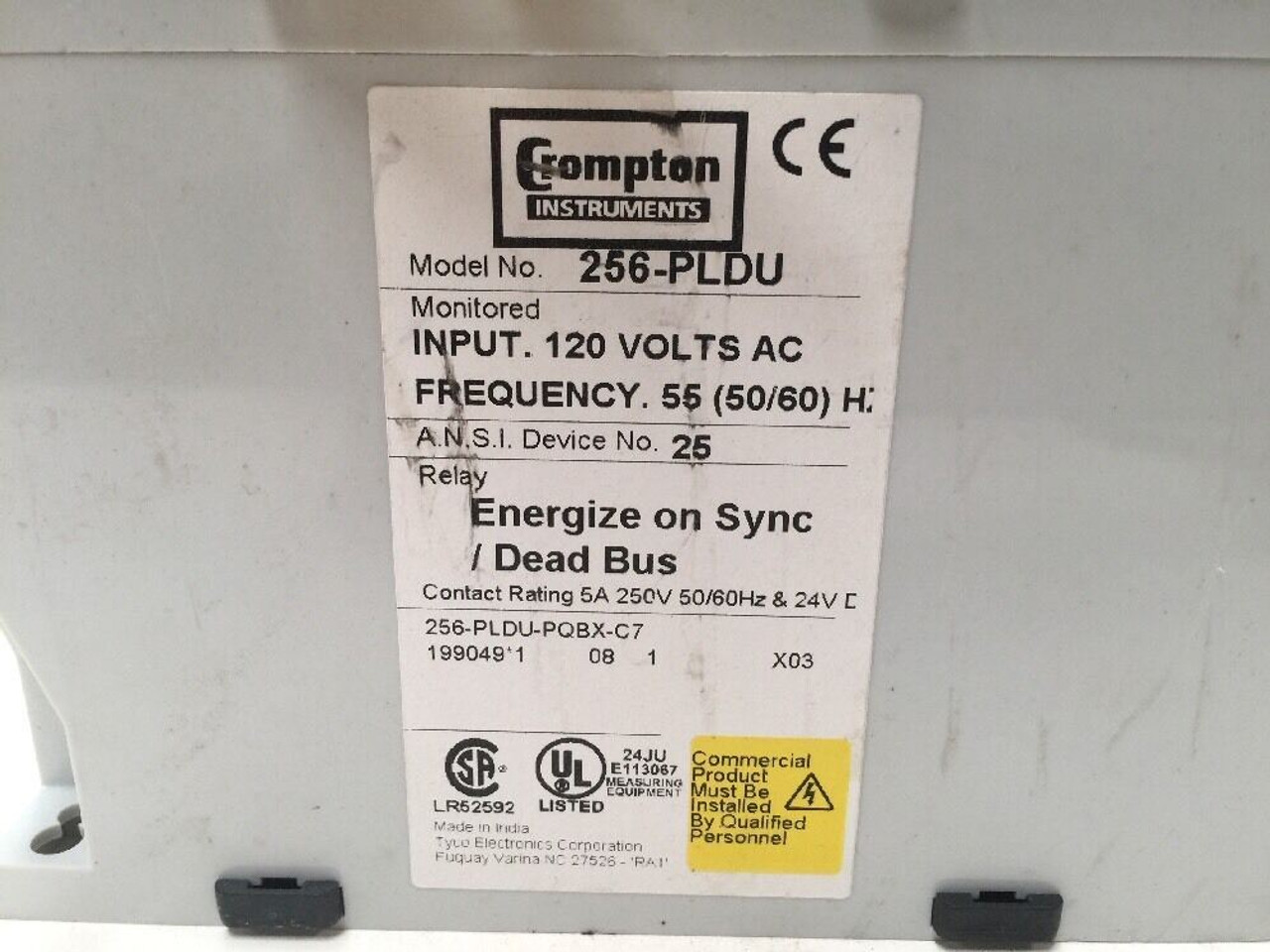 Solid State Relay 256-PLDU Tyco Electronics Crompton Dead Bus Facility 120V AC