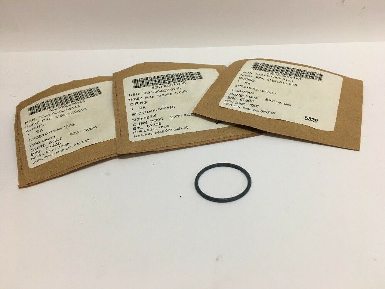 O-Ring MS29513-023 DBR Industries Rubber Lot of 3