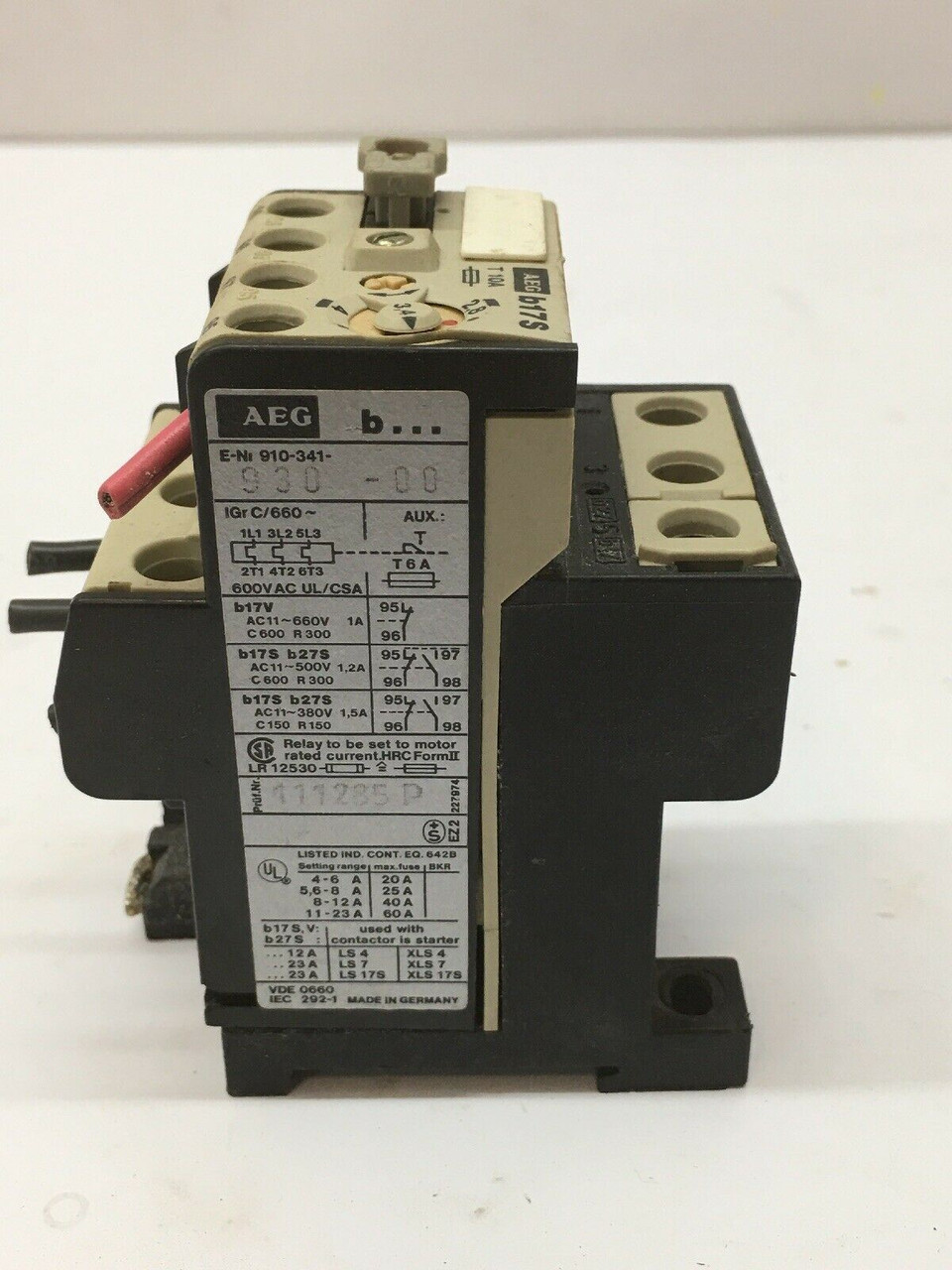 Overload Thermal Relay 910-341-930-00 AEG  