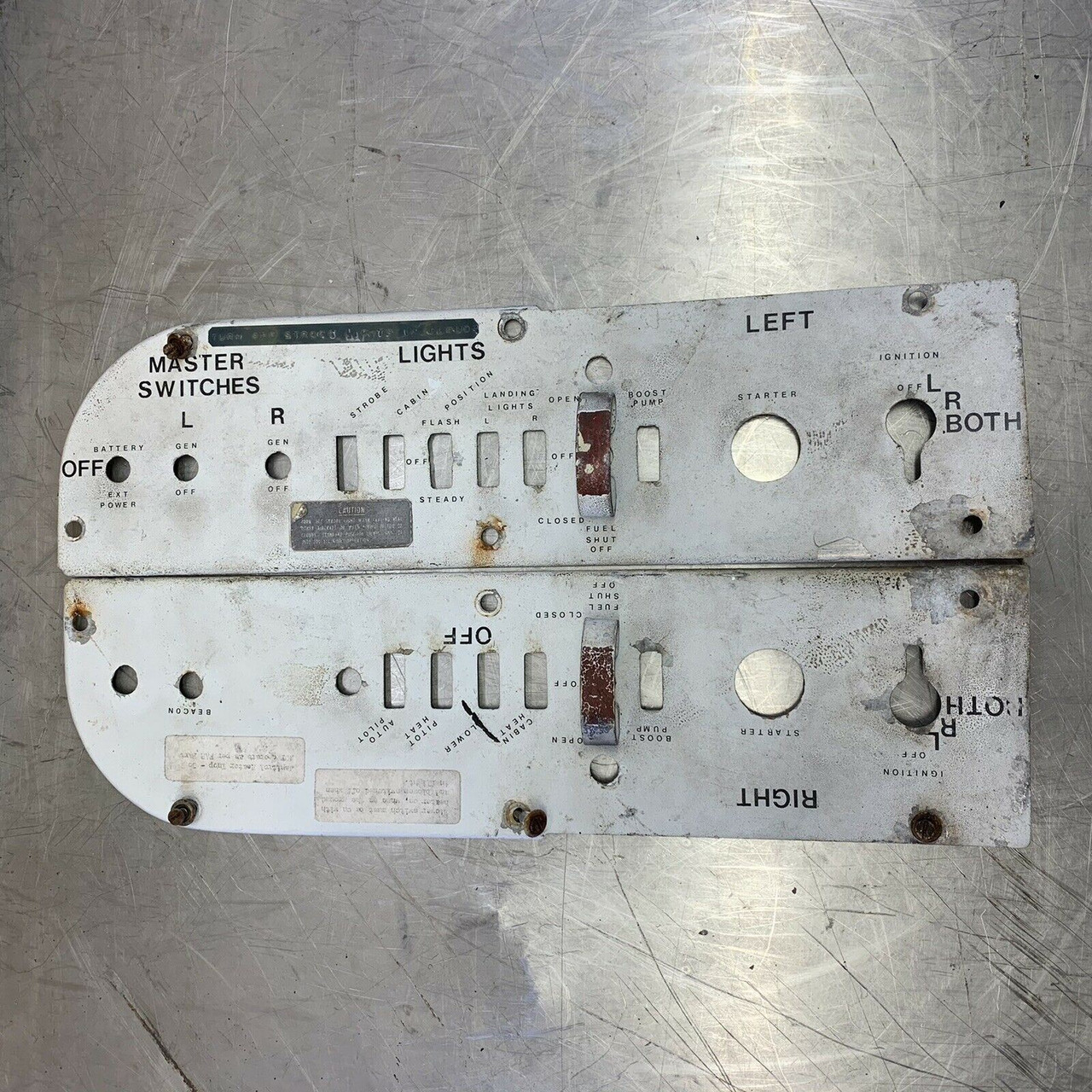 1955 Aero Commander Original Overhead Cockpit Panels