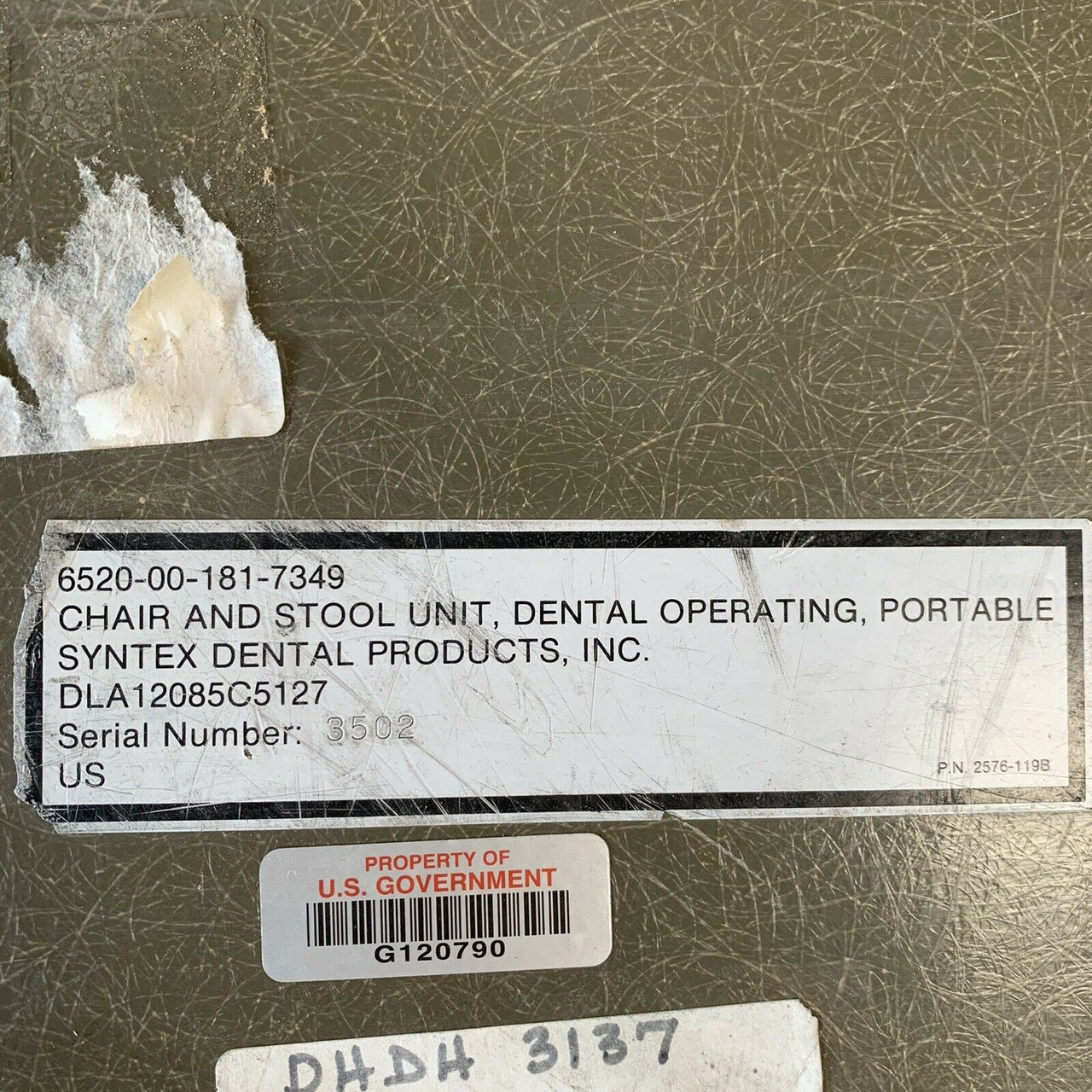 Portable Dental Operating Chair and Stool Unit DLA12085C5127 Syntex
