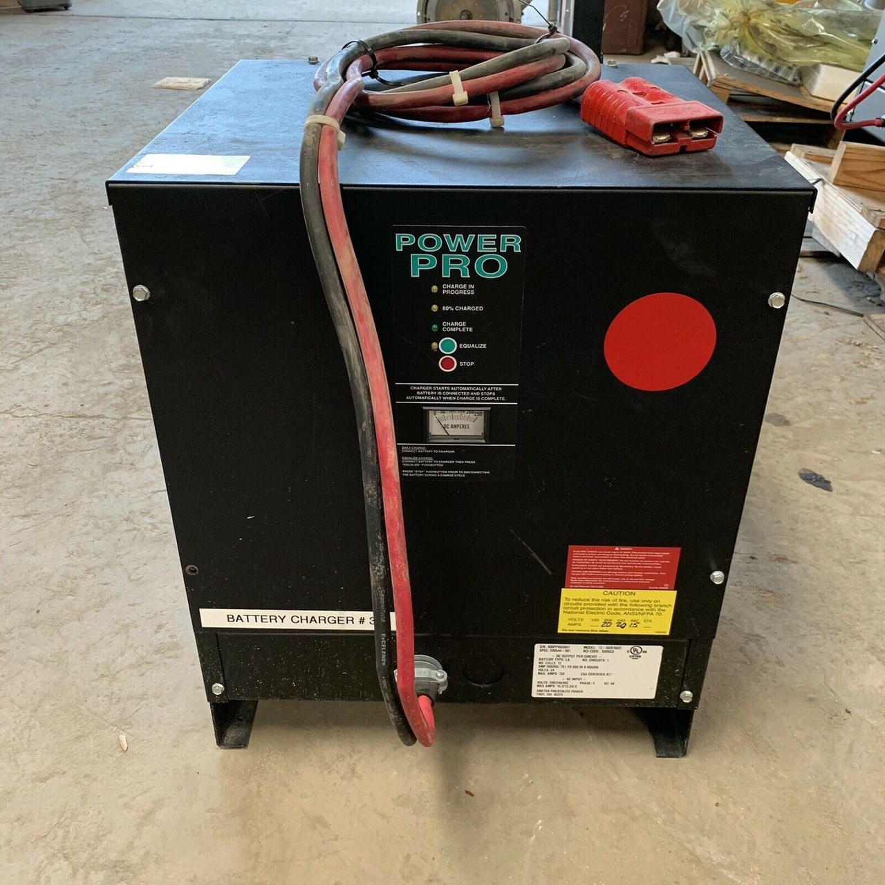 Ametek Power Pro Ferroresonant Forklift 24V Battery Charger 12880FR80T
