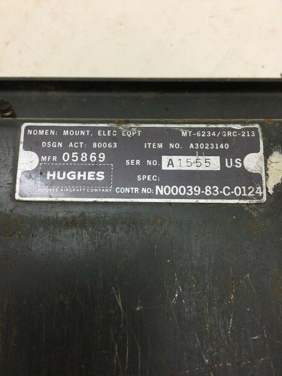 Electrical Equipment Mounting Base A3023140 Hughes