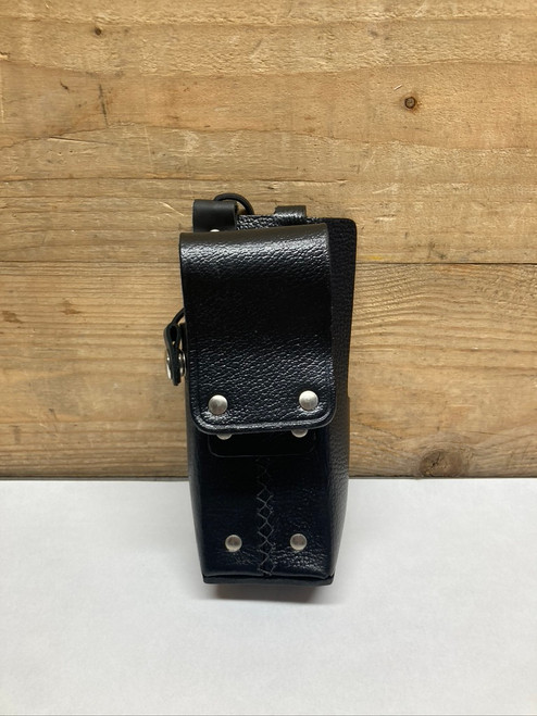 Two-Way Radio Heavy Duty Leather Carry Case (Black) Military