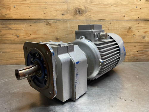 Motovario 5HP Gearmotor 3 Phase 208-230/460V 3.3 RPM Output w/ Brake 419:1 Ratio