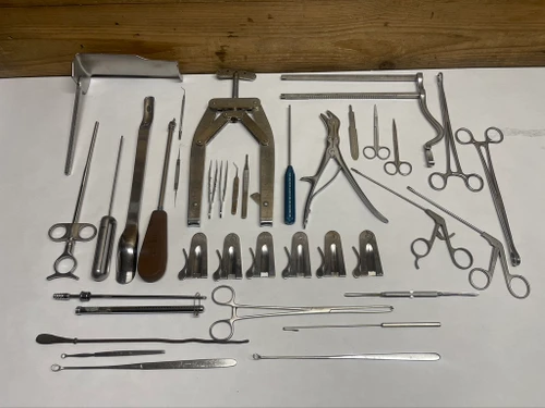 Lot of 38 Mixed Surgical Instruments Forceps Scissors Retractors + More Parts