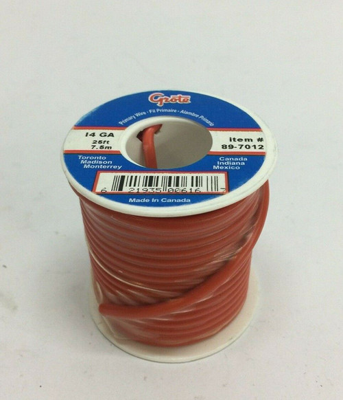 General Purpose Thermo Plastic Wire 89-7012 Grote Orange 25 FT 14 GA