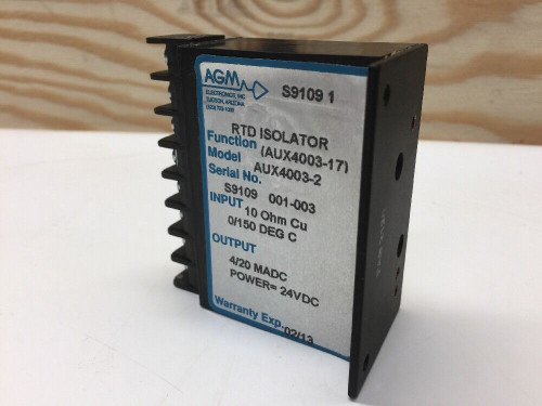 RTD Isolator Module AUX4003-2 AGM Electronics 24VDC Power 4/20 MADC