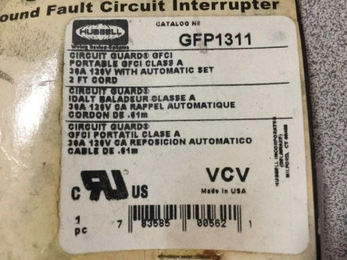 Hubbell Ground Fault Circuit Interrupter GFP1311 30A 120V 2 Foot Lone Cord
