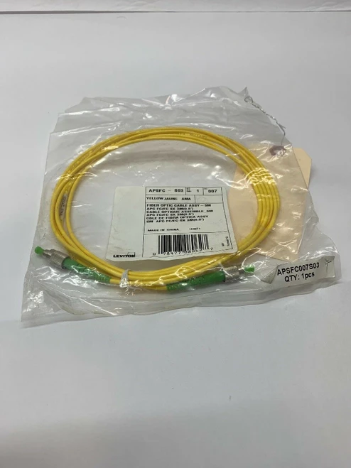Single-Mode Optical Fiber Cable APSFC-S03 Leviton Yellow APC FC/FC SX 3M(9.8ft.)