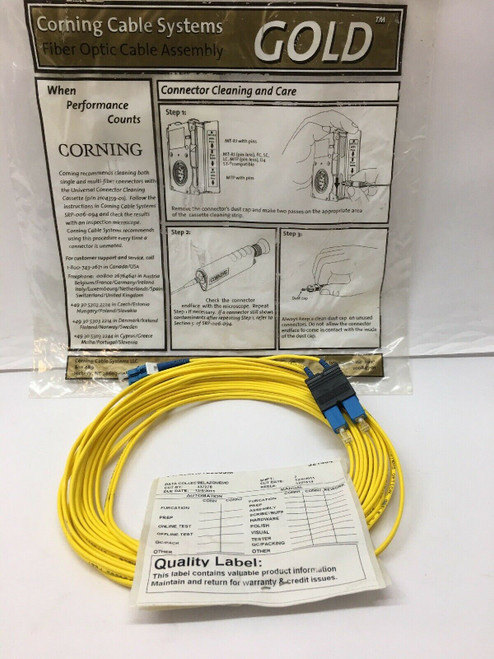 Corning Cable Systems 5-Meter Fiber Optic Cable Assembly - Yellow