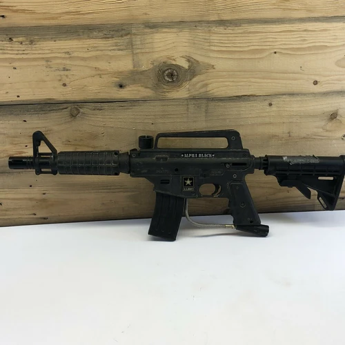 Military Push Button Safety Paint Ball Gun U.S. Army Alpha Black 