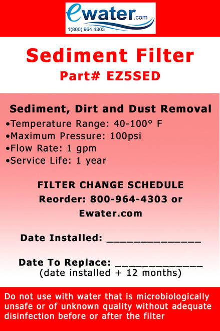  EZ Sediment Red Filter 