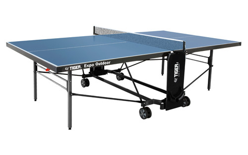 tiger expo outdoor ping pong table with blue surface