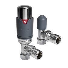 Thermostatic TRV Angled Radiator Valves 1/2" x 15mm Lockshield Pack (Slate Grey) Thermostatic TRV Angled Radiator Valves 1/2" x 15mm Lockshield Pack (Slate Grey)