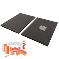 Wet Room Shower Tray Former Tile On Kit - Split Tray - Offset Drain Position Wet Room Shower Tray Former Tile On Kit - Split Tray - Offset Drain Position