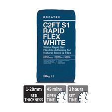ROCATEX C2FT S1 RAPID FLEX WHITE ADHESIVE - 20KG ROCATEX C2FT S1 RAPID FLEX WHITE ADHESIVE - 20KG