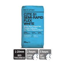 ROCATEX C2TE S1 SEMI-RAPID FLEX WHITE ADHESIVE - 20KG ROCATEX C2TE S1 SEMI-RAPID FLEX WHITE ADHESIVE - 20KG