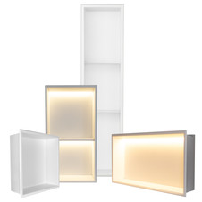 White Bathroom/ Wet Room Waterproof Shower Recessed Alcove Space Saving Storage White Bathroom/ Wet Room Waterproof Shower Recessed Alcove Space Saving Storage