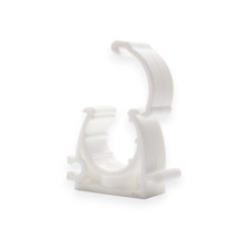 White Hinged Pipe clip for 32mm Pipe (50 Pack)