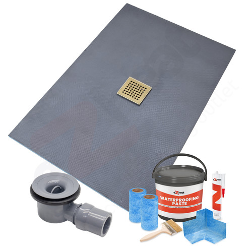 Centre Square Drain Wet Room Shower Tray Former