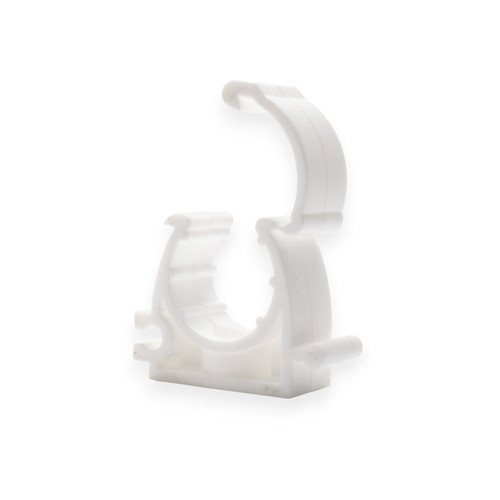 White Hinged Pipe clip for 16mm Pipe (50 Pack)