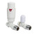 Thermostatic TRV Straight Radiator Valves 1/2" x 15mm Lockshield Pack (White)
