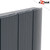 Radiator Anthracite Aluminium Single Horizontal 600 x 945mm with Angled TRV Set
