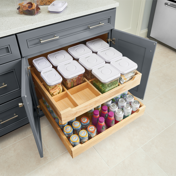 Roll-Out Tray Organizer with Canisters