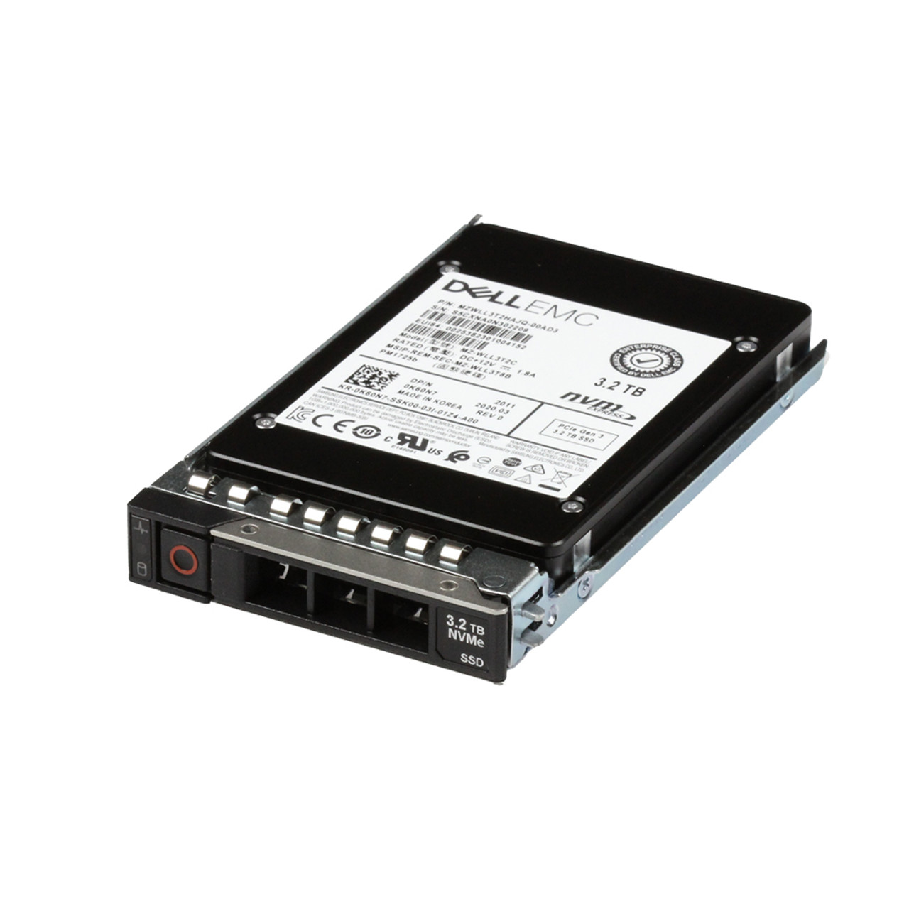 400-BERM#Dell 3.2TB PCIe NVMe Mix Use TLC 2.5  SSD PM1725b (400-BERM)