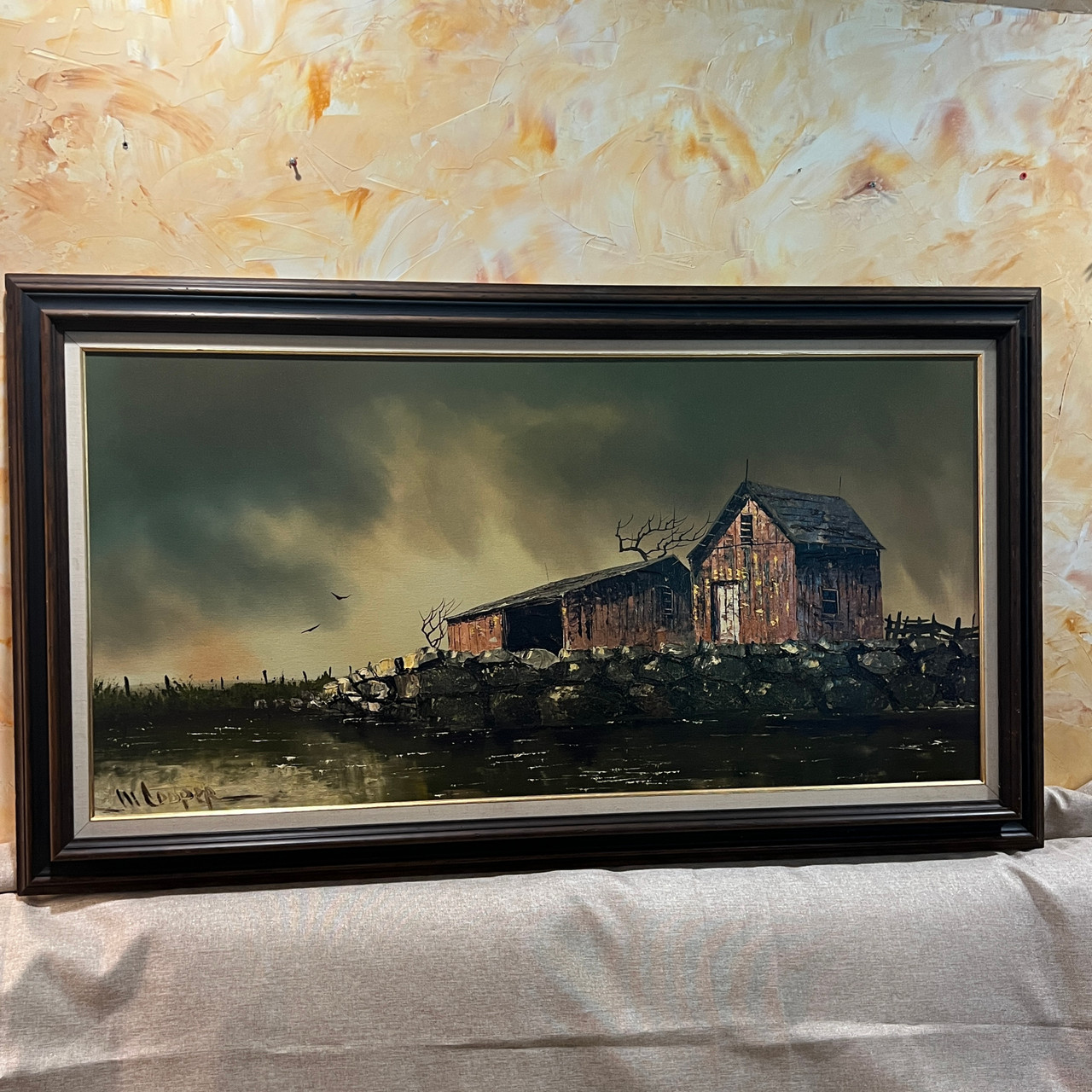 American Prairie Barn Vintage Oil Painting by Wayne Cooper - Wild