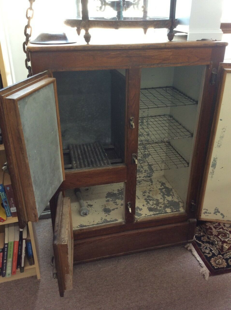 Three Door Antique Ice Box